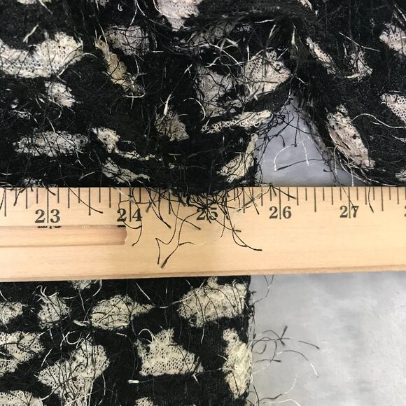 Mirror Image Cardigan Womens 1X Black Ivory Eyelash Knit Button Langenlook Artsy - Picture 9 of 11